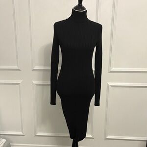 NWT Wolford Black Long Sleeve Knit Wool Dress